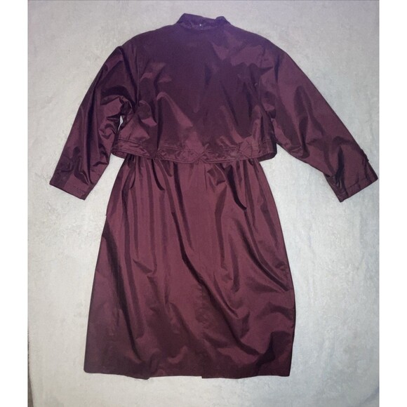 Trench Coat Womens Fleet Street Removable Plaid Flannel Liner 8P Red Burgundy - Picture 11 of 14